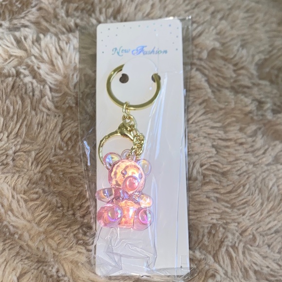 Accessories - Not Available Babypink Teddy Bear Transparent Keychain